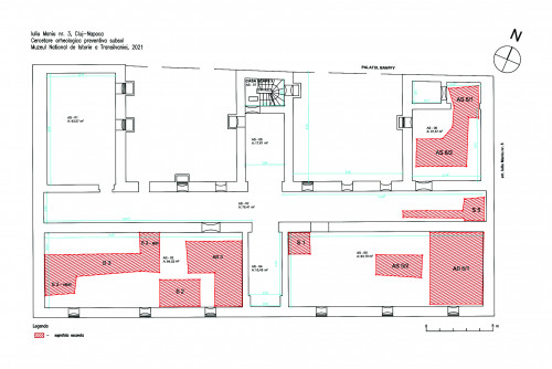 Fig. 1. Suprafețele excavate în subsolul imobilului.
