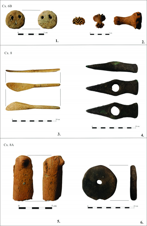 Fig. 2: fotografii a materialului special din complexul 8 și passim