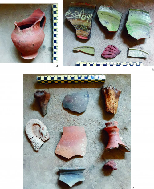 Fig. 4. Sibiu, Filarmonici 17, 2021 – material arheologic din complexele: a) 10, b) 15, c) 12