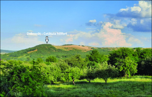 Fig. 3. Dobrovăț - Cetățuia. Fotografie din apropierea așezării nefortificate de la 
Dobrovăț - La Livadă (A. Berzovan).
