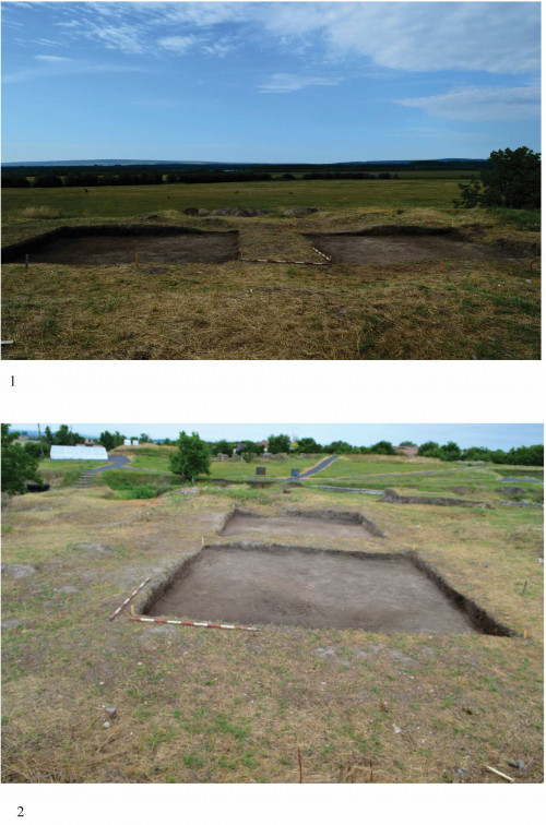 Planșa 3. 1-2. Sucidava. Casetele C. 1 si C. 2. Imagine dinspre nord. 2. Imagine dinspre est