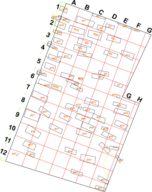 Pl. III. Planul general al necropolei medievale.
