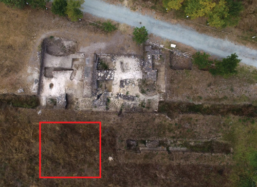 Fig. 1. Plan general Sector Sud 2018, cu reprezentarea grafică a zonei cercetate în campania arheologică 2023.