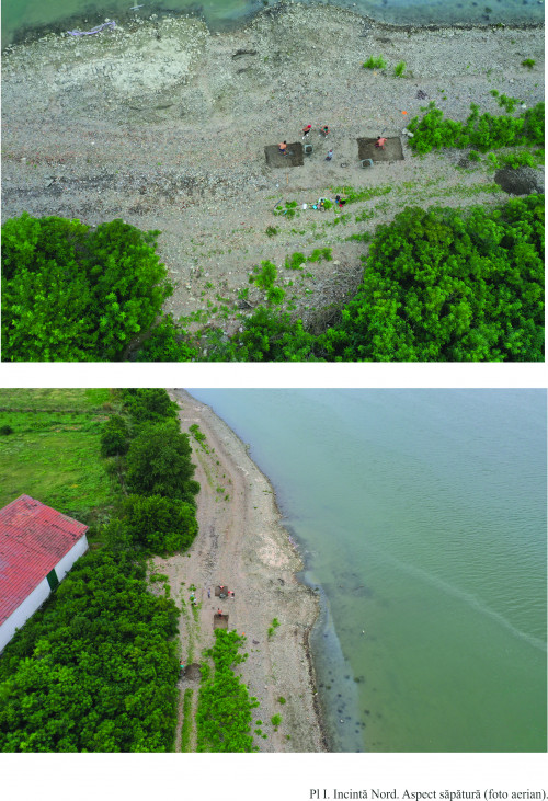 Fig. 1. Incintă Nord. Aspect săpătură (foto aerian).