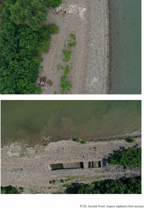 Fig. 3. Incintă Nord. Aspect săpătură (foto aerian).
