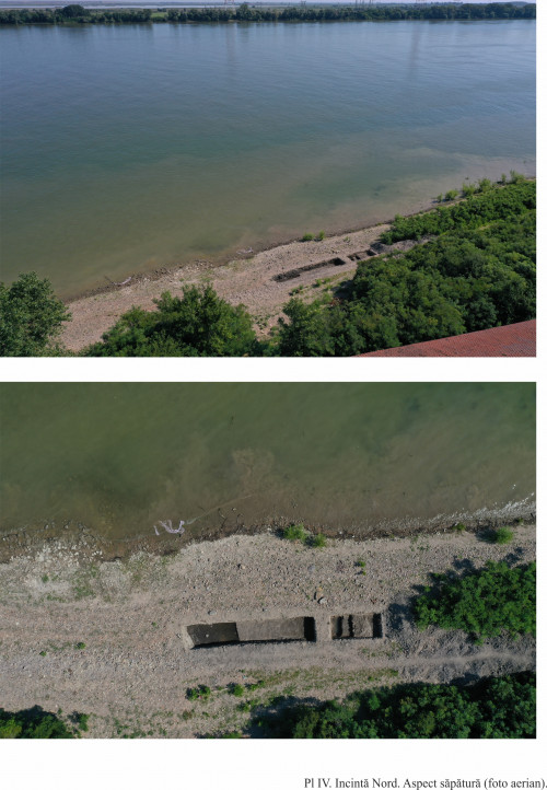 Fig. 4. Incintă Nord. Aspect săpătură (foto aerian).
