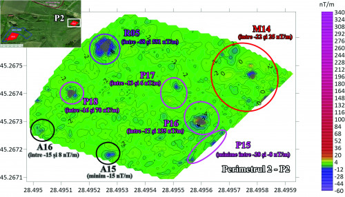 Fig. 3. Cercetări magnetometrice. Perimetrul 2.
