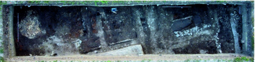 Fig. 1.c. Micia, Sector Castrul roman, campania 2023: S2 Nivelul ultimelor amenajări romane (- 0,40 m adâncime).