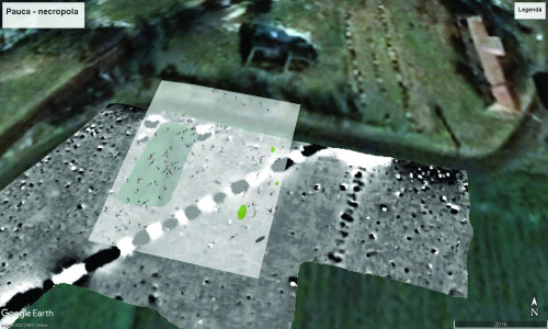 Fig. 4. Păuca. Plan necropolă - geomagnetism.