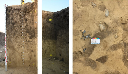 Fig. 2. Gumelnița: Zona 3. Aspecte din timpul cercetării sitului paleolitic.