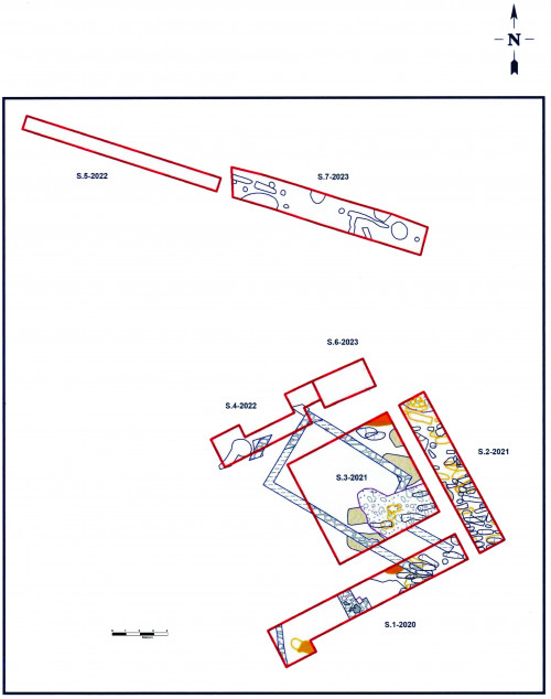 Fig. 2. Planul general al complexelor arheologice 2020-2023.