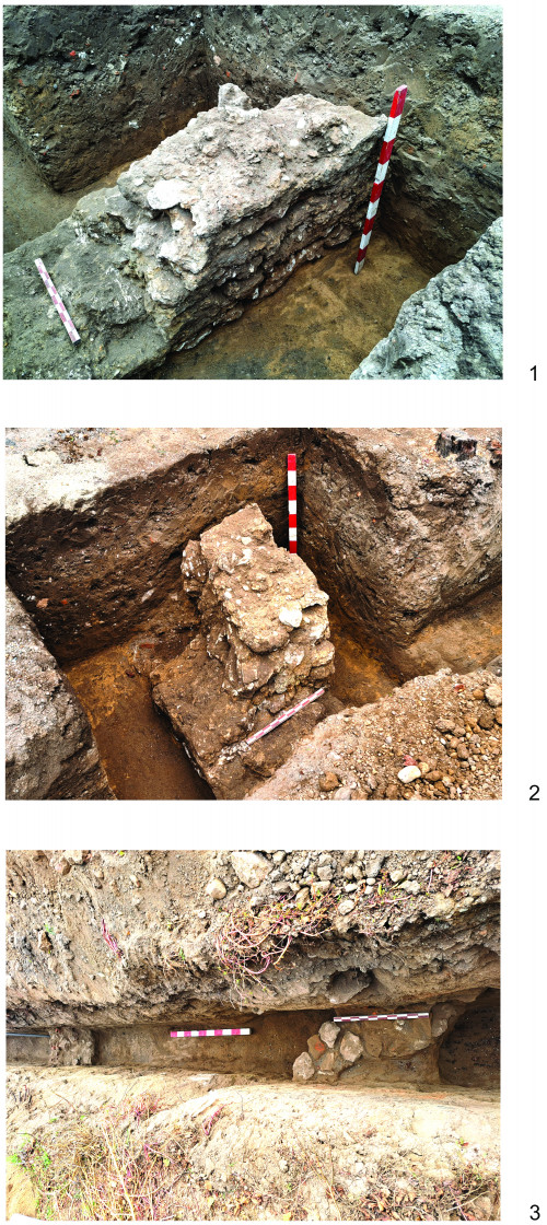 Fig. 1. Ziduri romane descoperite pe str. Sucidava.