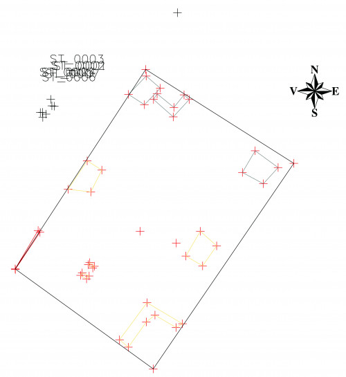 Fig. 1. Planul topografic al suprafeței cercetate.